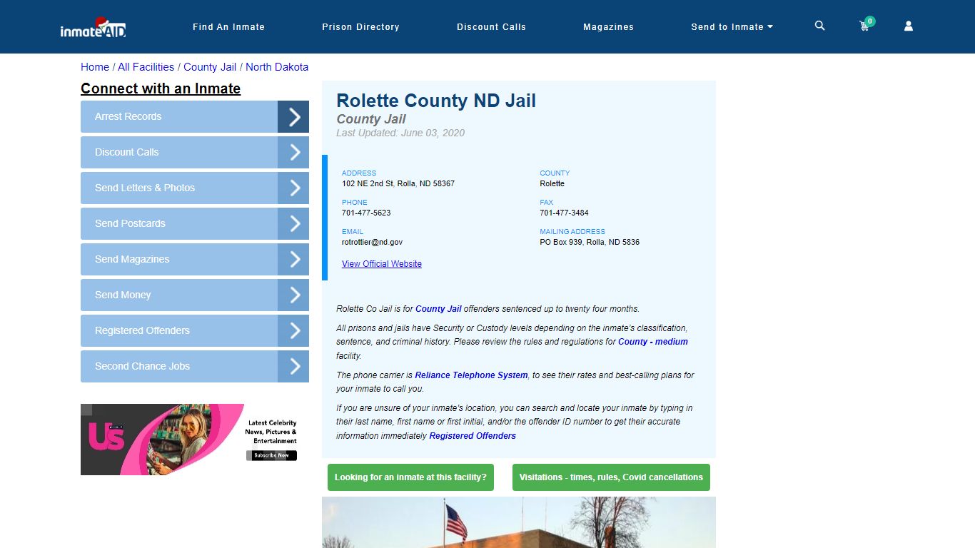 Rolette County ND Jail - Inmate Locator - Rolla, ND