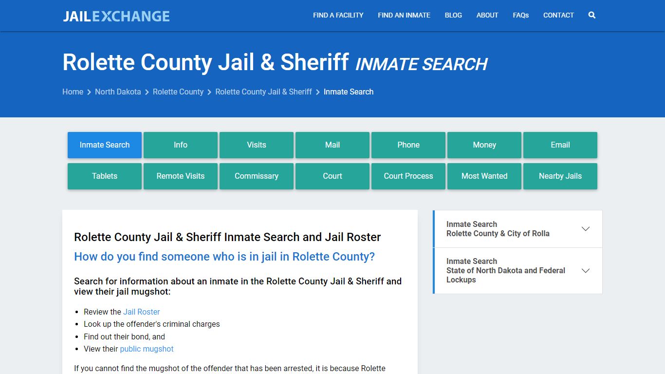 Rolette County Jail & Sheriff Inmate Search - Jail Exchange
