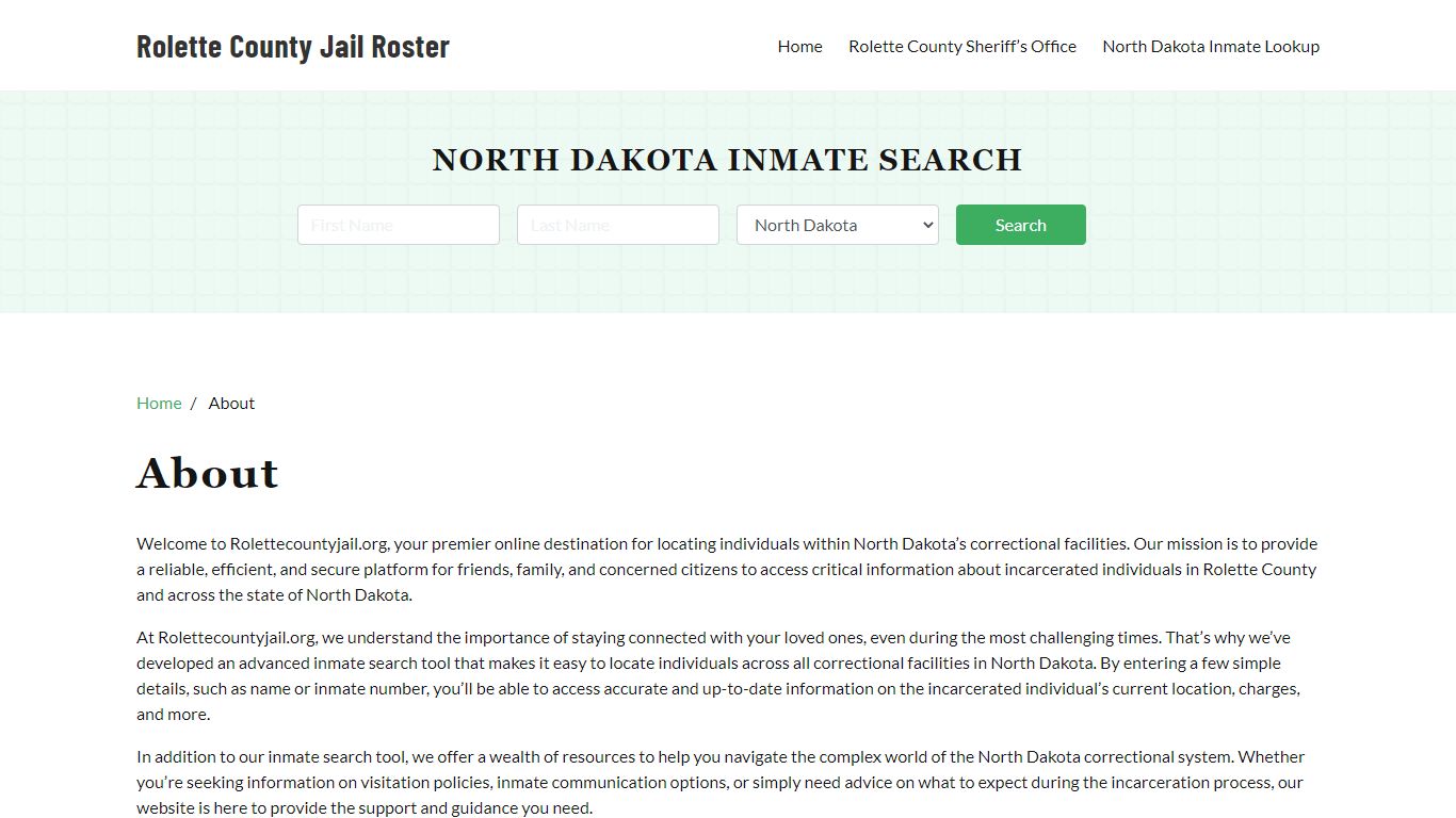North Dakota Inmate Search - rolettecountyjail.org